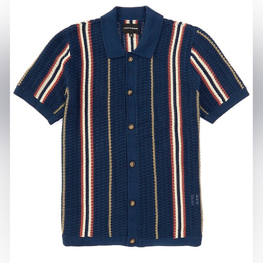 Lucky Brand Short Sleeve Button Up Polo
